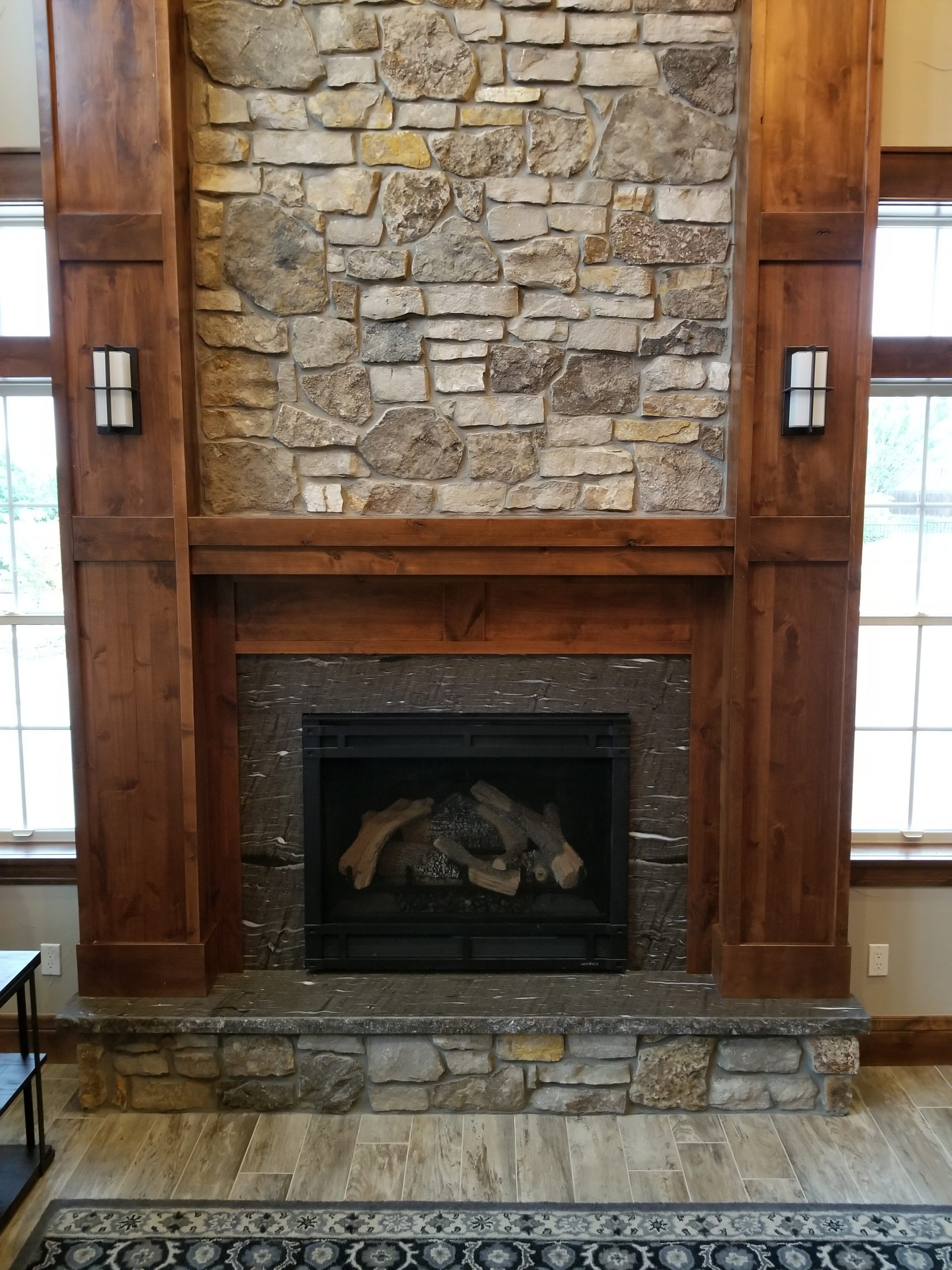 Stone Fireplace Install